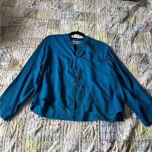 Chico's Vibrant Blue Silk Blouse